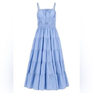 JessaKae 100% Cotton Blue Birdie Smocked Tiered Sundress